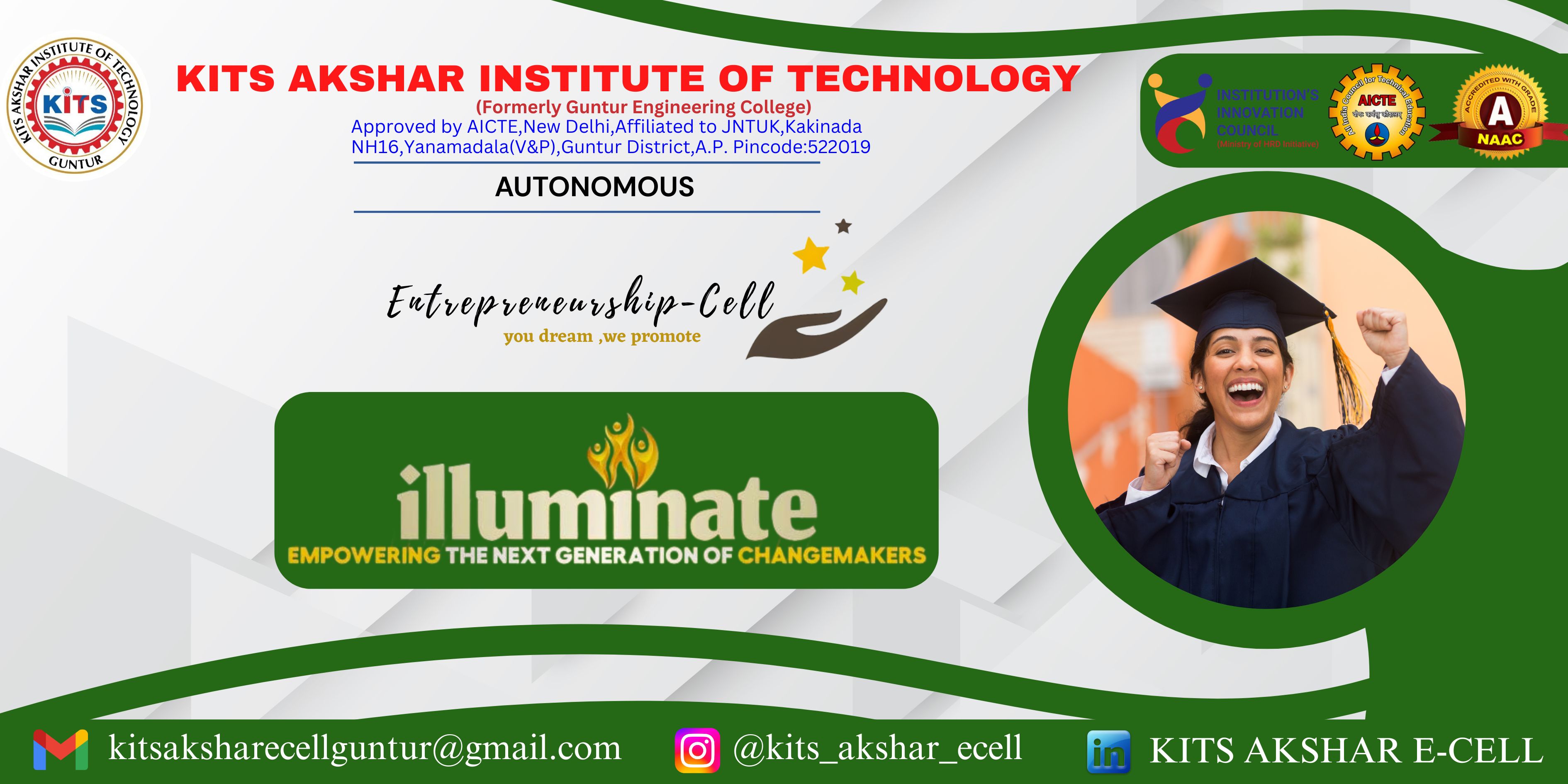 Illuminate event banner at KITS Akshar E-Cell